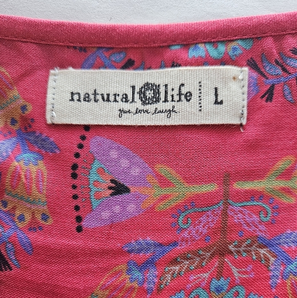 NWOT Natural Life Gigi Floral Midi Dress Blue Red Boho Floral Squareneck Hippie - Picture 11 of 12